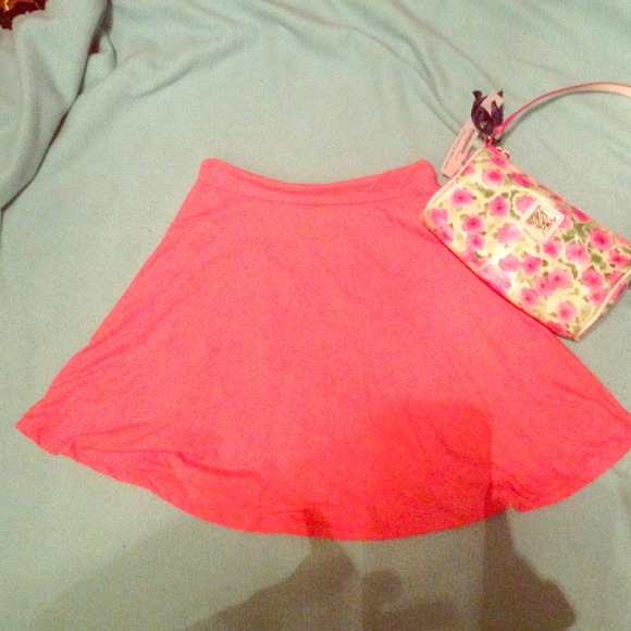 Coral skater skirt