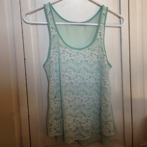 Mint Green Lace Tank