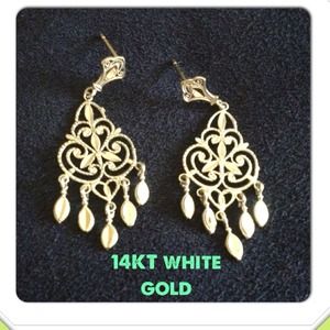 ❌❌REDUCED❌❌ 14KT WG DANGLING EARRINGS✳TODAY ONLY❗❗