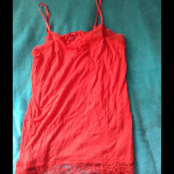 Bright Orange Lace Cami - Picture 1 of 2