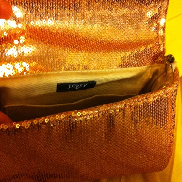 SOLD J.Crew Rose Gold Sparkle Pink Clutch! NWT - Picture 3 of 4