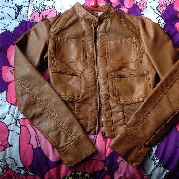 Brown leather jacket