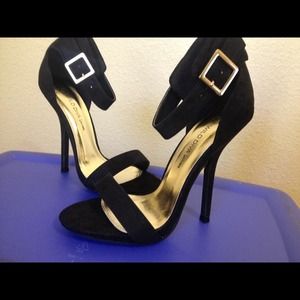 Black ankle strap  heels size 6.5