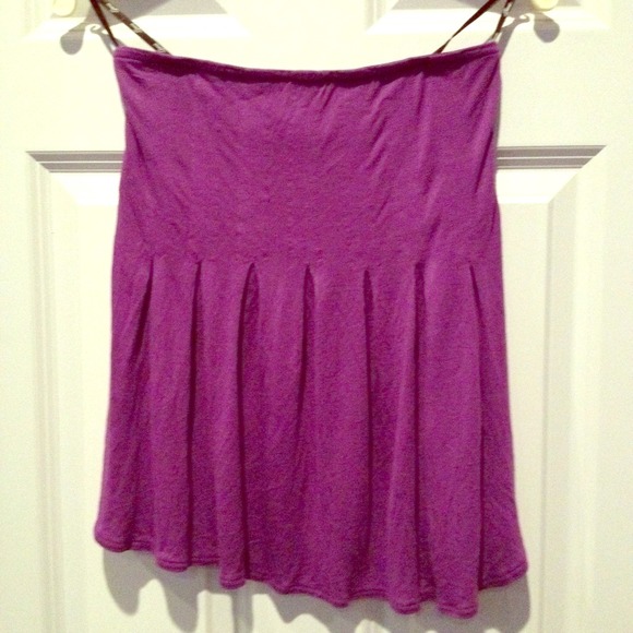 Purple strapless top