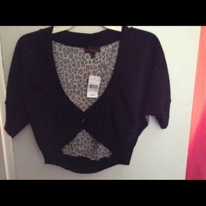 Black Cardigan With Leopard🚫sold🚫
