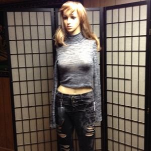 Gray & sparkly blouse