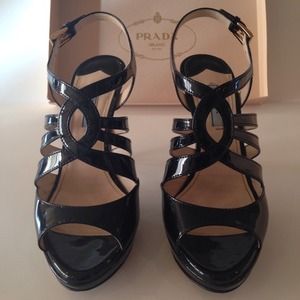 Prada Patent Leather Sandals