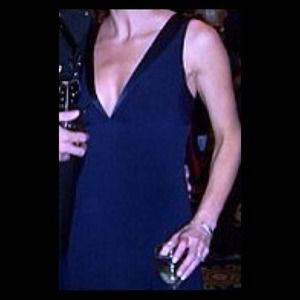 Gorgeous navy gown w/plunging neckline "Timeless"