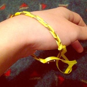 Gold Metal Ribbon Wrap Bracelet