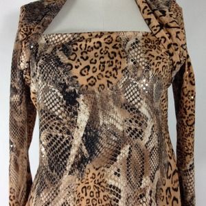 Joseph Ribkoff Animal Print Blouse SZ. 12