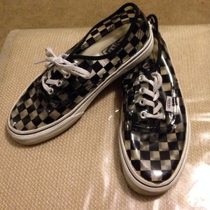 See thru checkered Vans