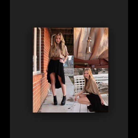 High-low black skirt