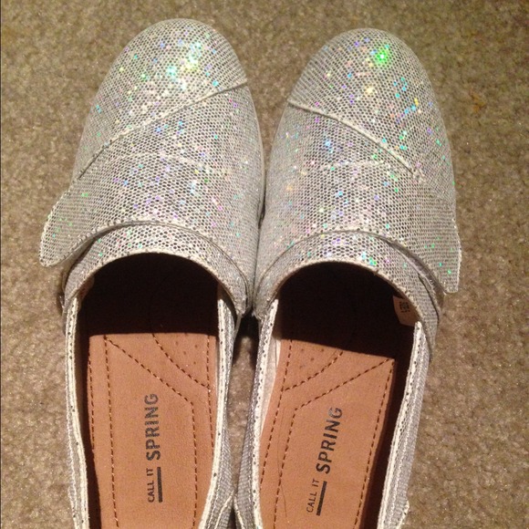 Silver Call It Spring (by Aldo) slip ons. - Picture 2 of 3