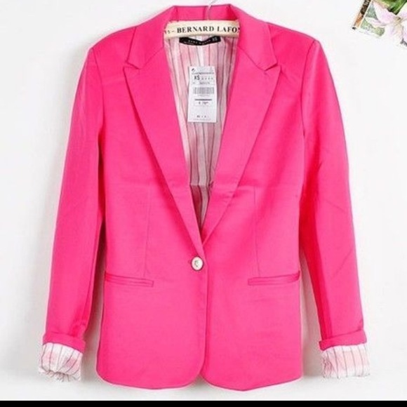 🎉🎉SOLD 🎉🎉HOST PICK 7/13/2014🎉 💞Pink Blazer💞 - Picture 2 of 4