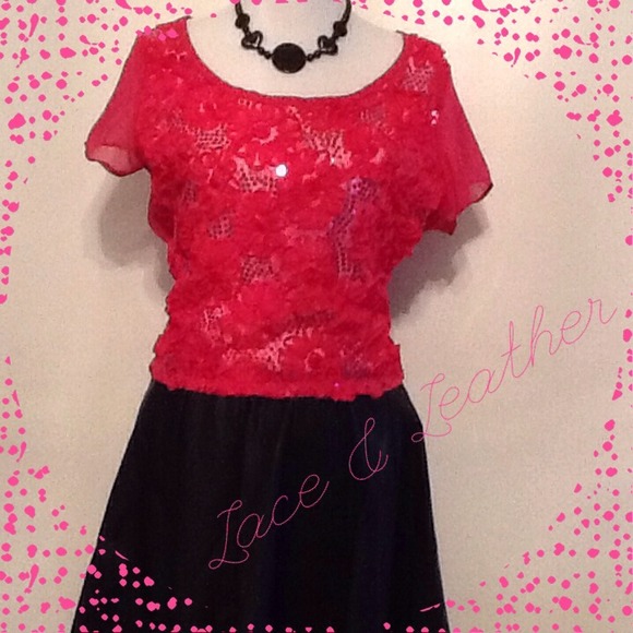 "Host Pick" Faux Leather Skater Skirt