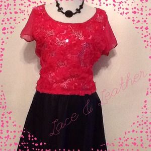 "Host Pick" Faux Leather Skater Skirt