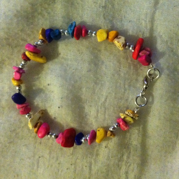Colorful Gemstone chip bracelet.