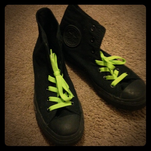 All black high top Converse