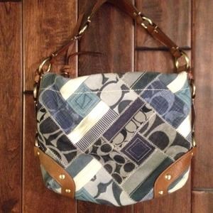 Coach denim patchwork bag