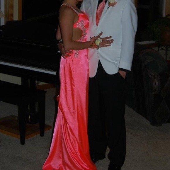 Neon Coral Prom Dress!