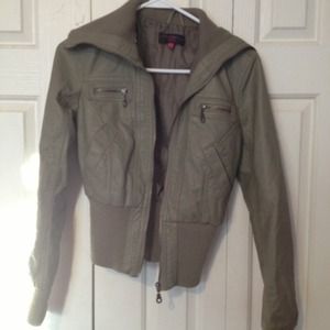 Green leather jacket
