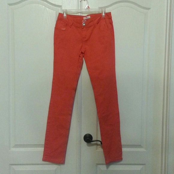 Coral  stretch skinny jeans