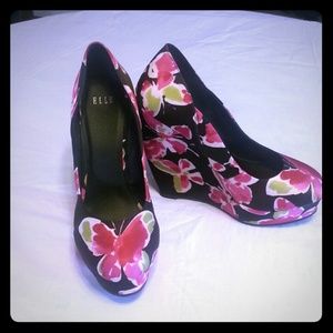 Elle Platform Wedge Print Shoes