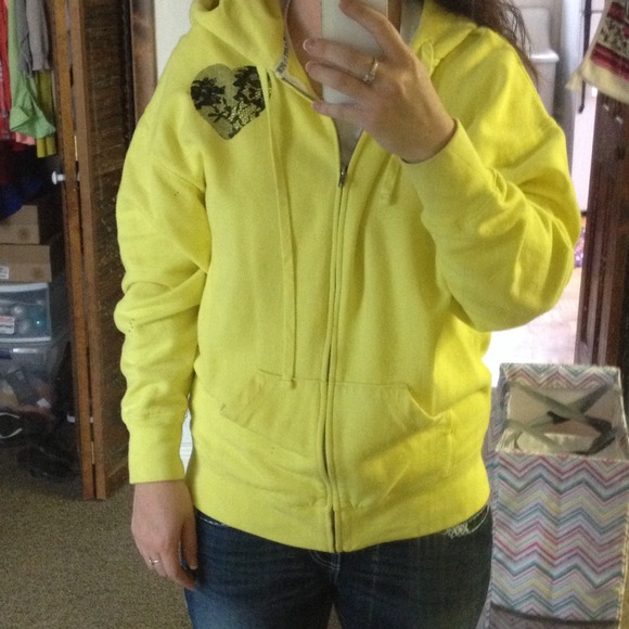 Yellow Victoria Secret Pink Hoodie