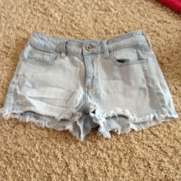 Light wash High waisted Shorts