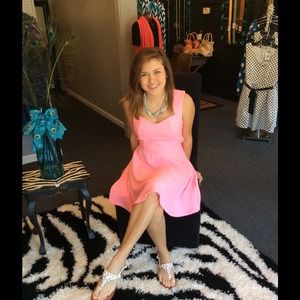 Hot pink sundress with cut out back