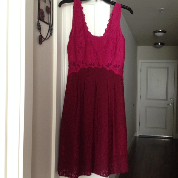 NWT Holiday anthropologie lace maroon dress 🎉🎊🎈 - Picture 1 of 2
