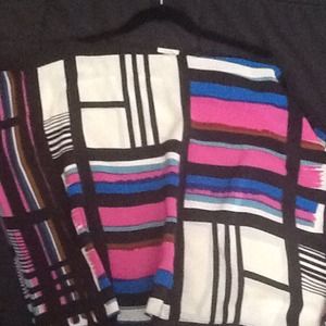 Ecote 100% silk color blocked blouse