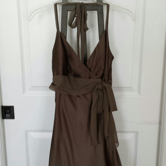 BCBG MaxAzria Silk Taupe Dress - Picture 2 of 3