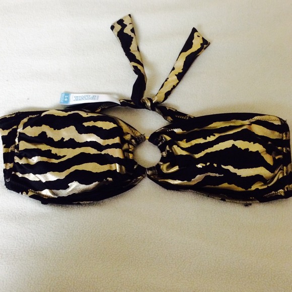 Victoria secret black/gold zebra print bikini top