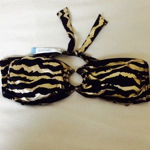 Victoria secret black/gold zebra print bikini top