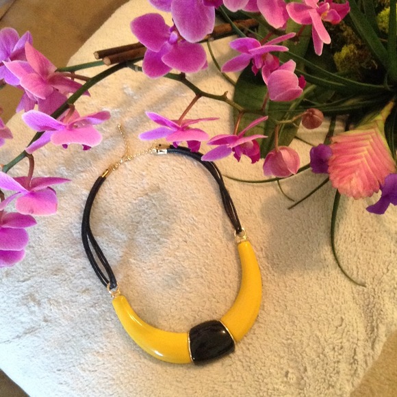 💢SOLD💢 Yellow/black statement necklace.
