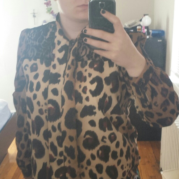 Kardashian Kollection leopard blouse