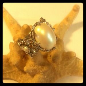 Vintage Faux Pearl Cocktail Ring