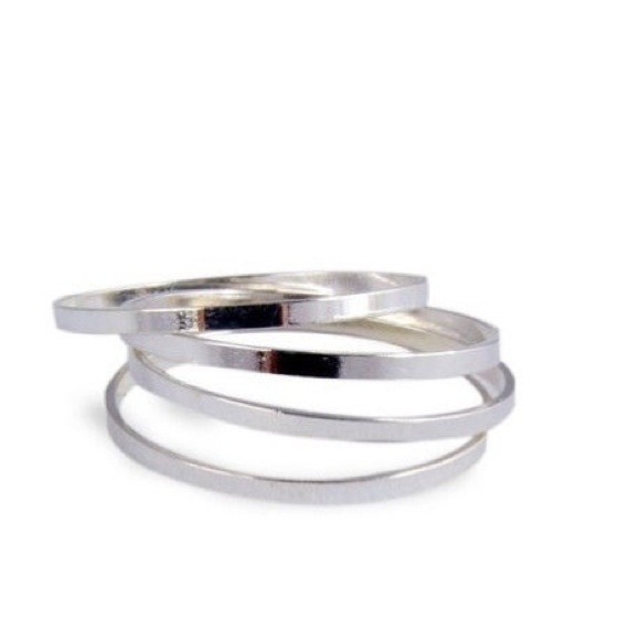 🚫SOLD🚫5PC/Set Silver Knuckle Stacking Midi Rings - Picture 3 of 4