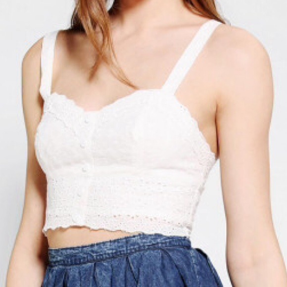 ❌SOLD❌ Urban outfitters white crop bustier