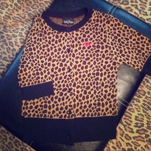 Lucky 13 Rockabilly crop top cardigan leopard