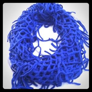 SOLD Blue netted infinity scarf