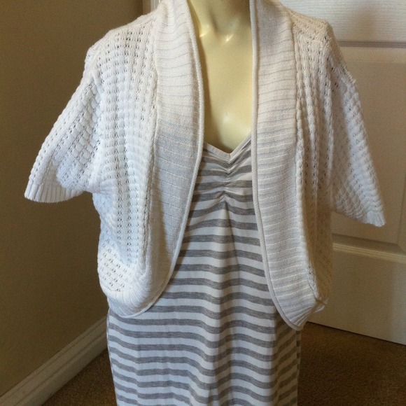 Winter white sweater shrug