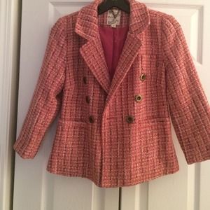 Tulle pink tweed blazer