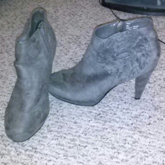 Grey ankle booties