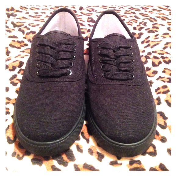 RESERVED. brand new black Van-style shoes!