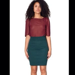 Interlock Pencil Skirt American Apparel -  Forest