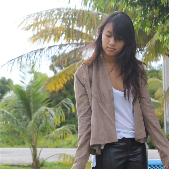 Bcbg faux suede draped jacket - Picture 2 of 2