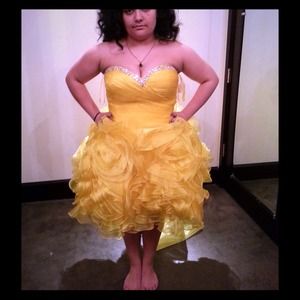 This is a short prom/semi-formal dress