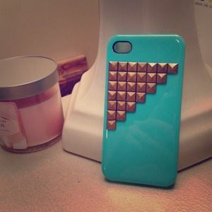Mint studded iPhone 4s case